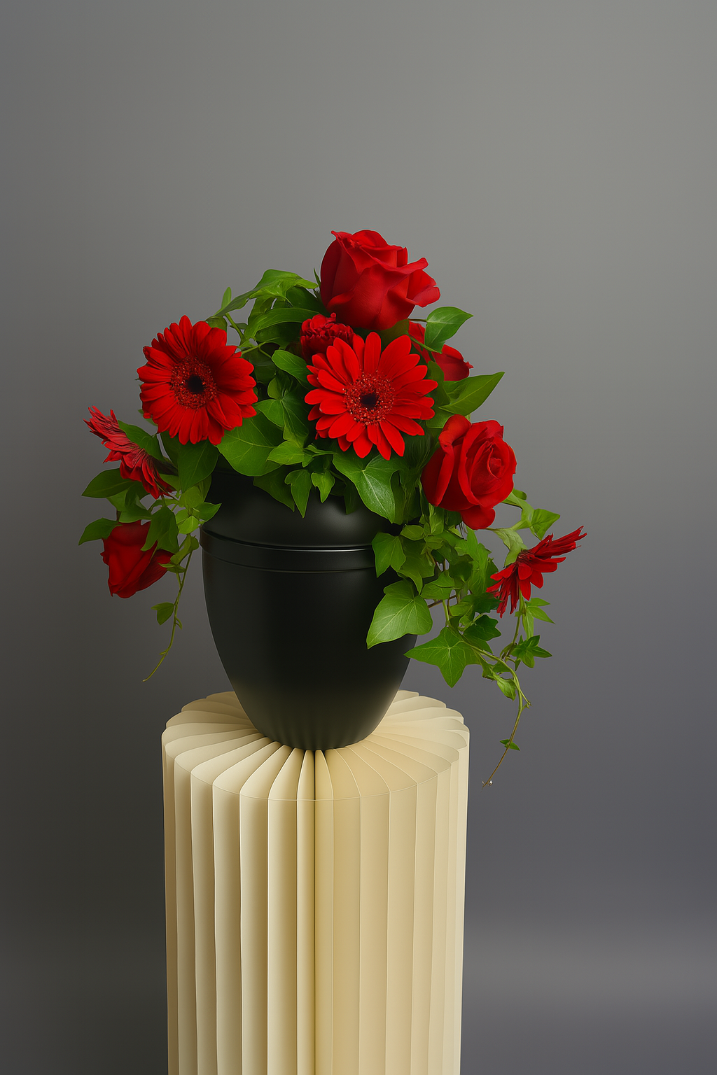 Urnenschmuck Kopfdeko rot