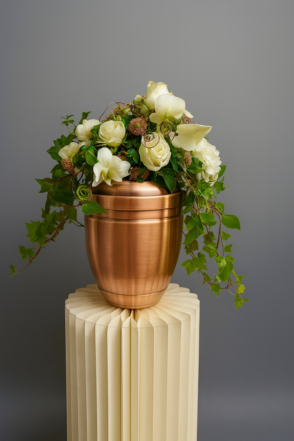 Urnen Kopf Schmuck in weiß